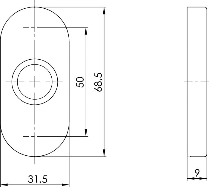 OGRO Drückerrosette 6621 23,5 ER Edelstahl ER ( 3000267066 )