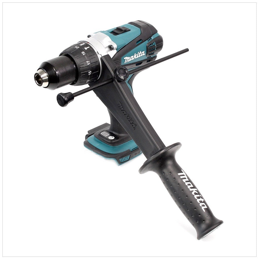 Makita DHP 458 RFJ Akku Schlagbohrschrauber 18V 91Nm im Makpac + 2x 3 Ah Akku + Ladegerät + 60 tlg. Bit und Bohrer Set - Toolbrothers