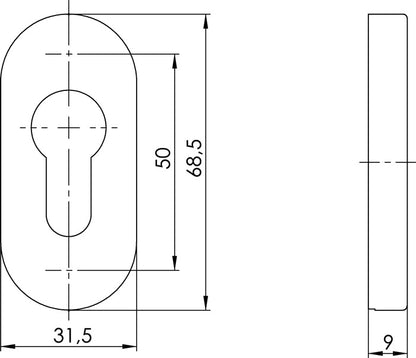 OGRO rosace à clé 6679 PZ ER acier inoxydable ER (3000267069)