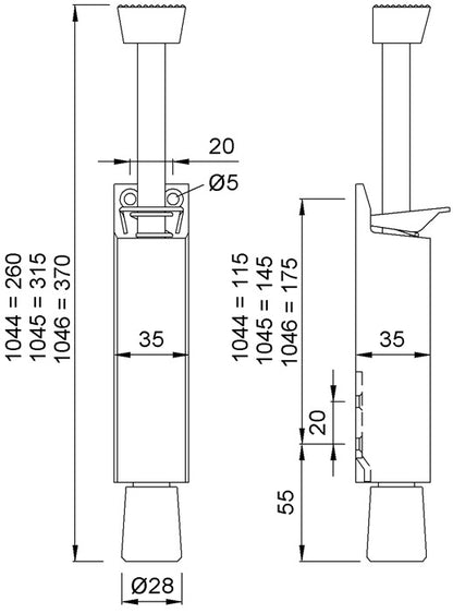 KWS butée de porte 1046.02 aluminium peint argent (3000255911)