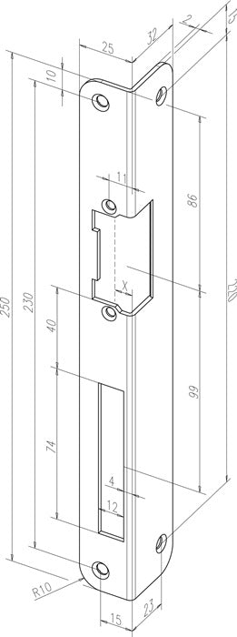 ASSA ABLOY Winkelschließblech 324 Stärke 3 mm ( 3324034047 )