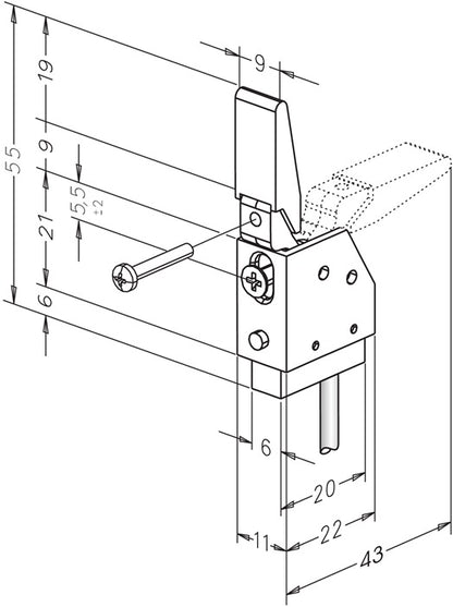 Contact d'interrupteur à pêne ASSA ABLOY 878 sans gâche (3000251812)