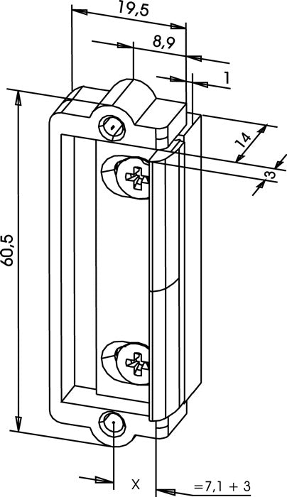 Pièce de rechange pour ouvre-porte ASSA ABLOY 1410 universel (3000251805)