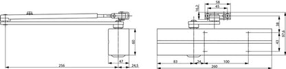 Ferme-porte à ciseaux ASSA ABLOY DC 300 argent EN 3-6 (3000255170)