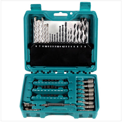 Makita DHP 458 RMJ Akku-Schlagbohrschrauber 18V 91Nm + 2x 4,0 Ah Akku + Ladegerät + Makpac + 60-teiliges Bit- und Bohrer Set - Toolbrothers