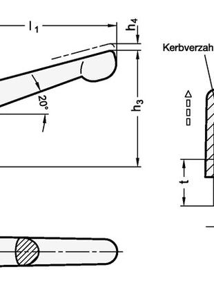 Levier de serrage réglable GANTER GN 300.1 d1 M 12 mm (4601000482)