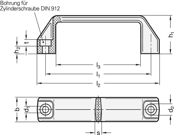 Poignée étrier GANTER GN 528 l1 117 ±1 mm d1 8,5 mm (4601000170)