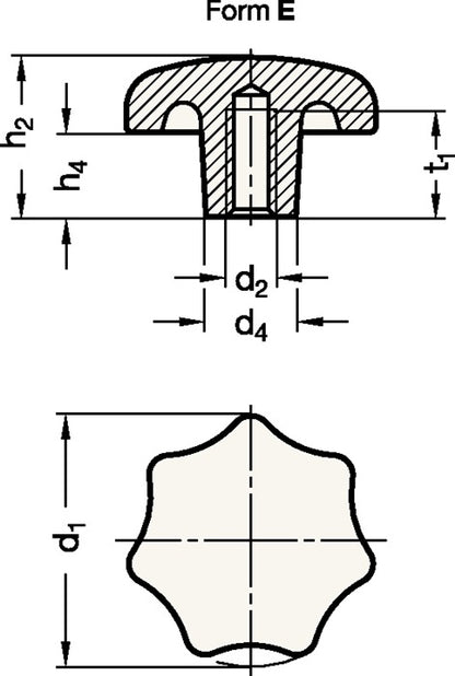 GANTER Sterngriff DIN 6336 mit Gewindebuchse ( 4601000856 )