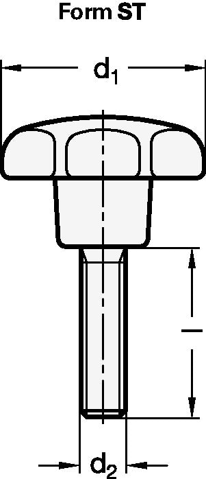 GANTER poignée étoile GN 6336.4 vis poignée étoile (4601000873)