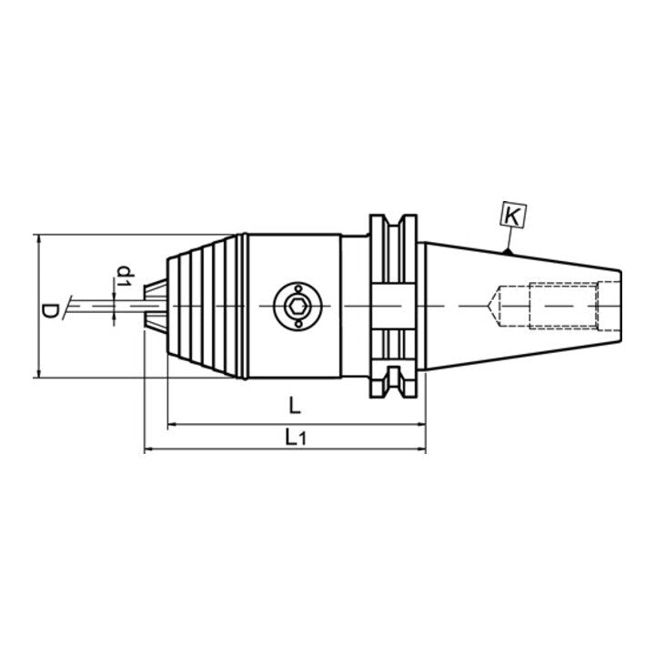 Mandrin de perçage sans clé WTE NC DIN 69871A Ø de serrage 0,5-13 mm (4000832376)