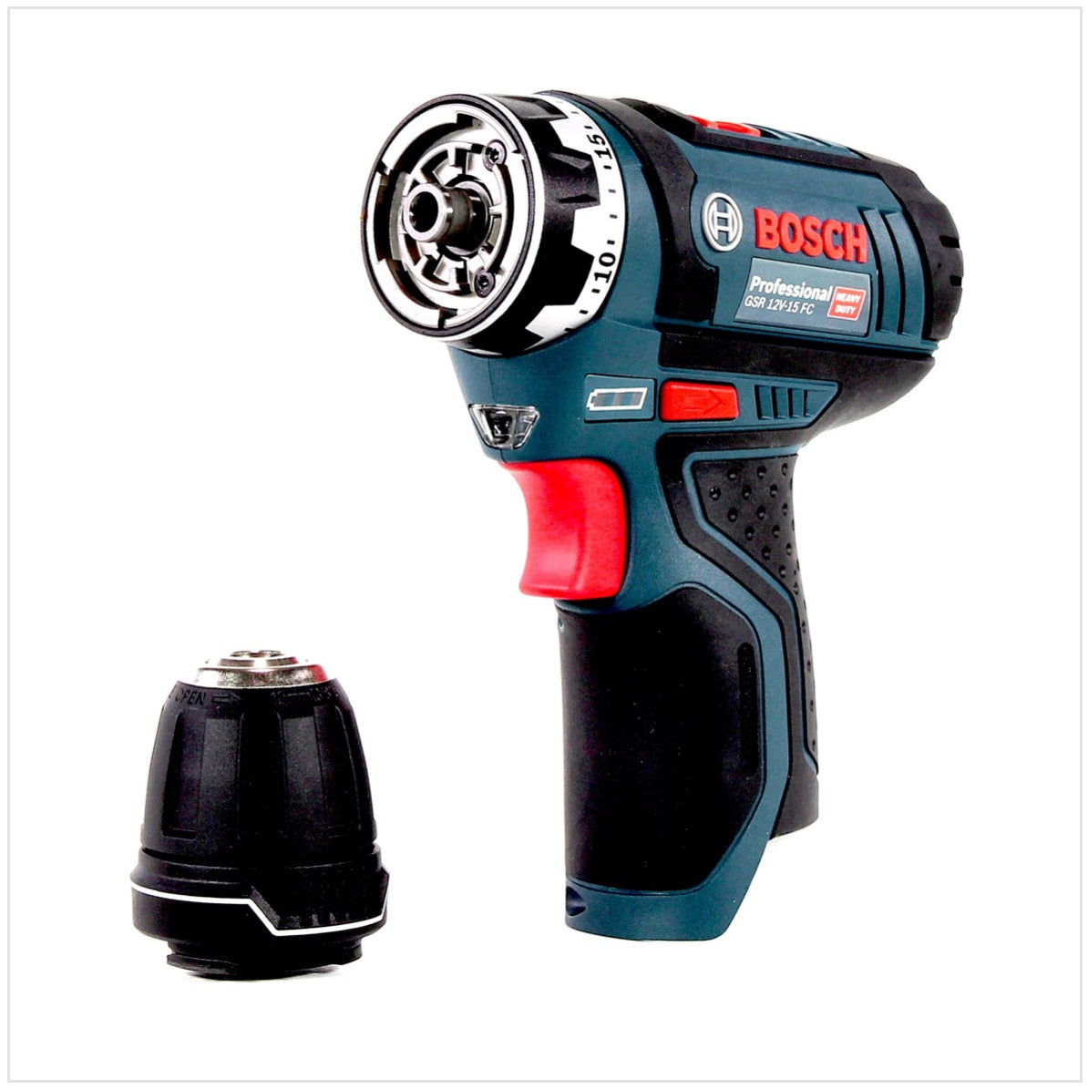 Bosch GSR 12V-15 FC Professional FlexiClick Akku Bohrschrauber mit Bohrfutteraufsatz Solo in L-Boxx ( 06019F6002 ) - Toolbrothers