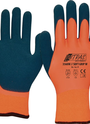 NITRAS Kälteschutzhandschuhe SOFT GRIP W Größe 8 orange/dunkelblau ( 8000235056 )