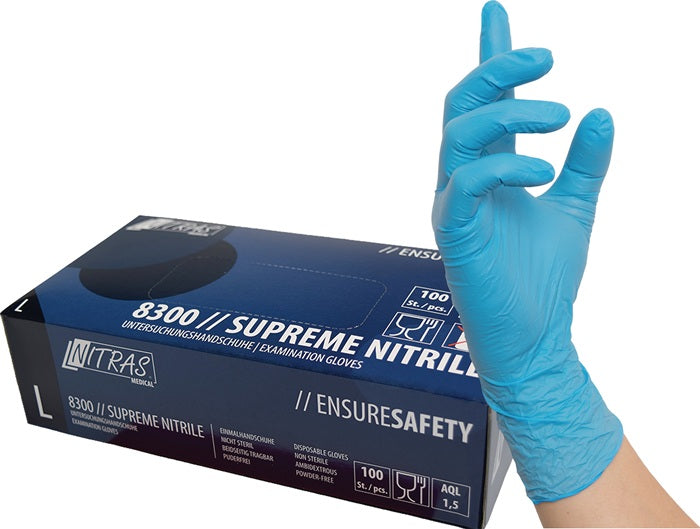 NITRAS Einweghandschuhe SUPREME NITRILE Größe M blau ( 8000236475 )