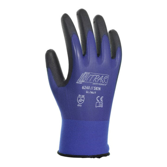 Gants NITRAS skin taille 9 bleu/noir (4000371540)