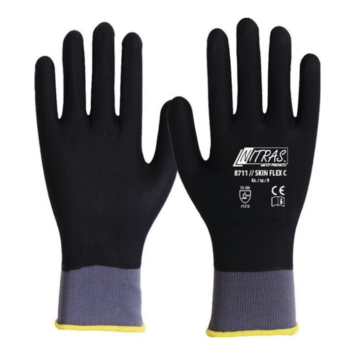 NITRAS Handschuhe SKIN FLEX C Größe 10 grau/schwarz ( 8000636602 )