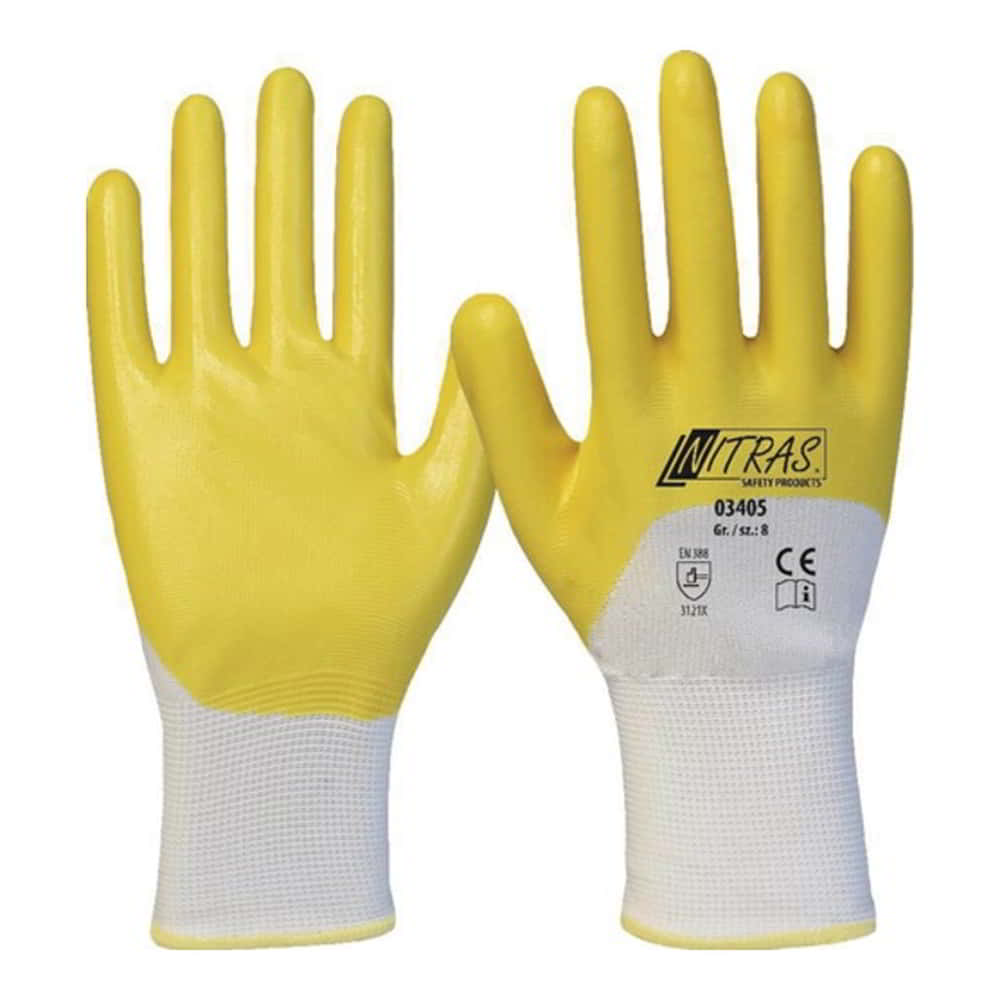 Gants NITRAS 03405 taille 9 blanc/jaune (8000636644)