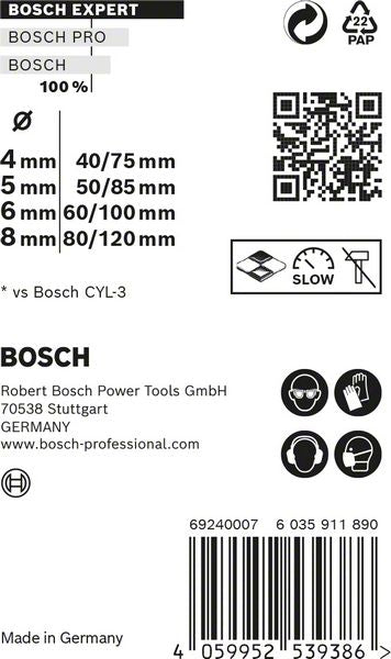 BOSCH Bohrersatz Expert MultiConstruction CYL-9 4-teilig 4/5/6/8 mm ( 4000909784 )