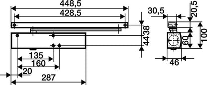 Ferme-porte GEZE TS 5000 installation normale côté charnière (3000255085)