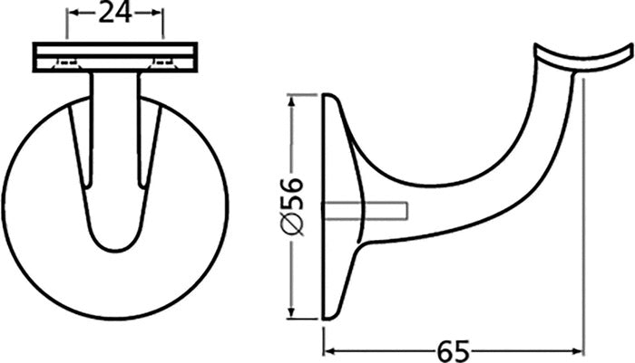 HERMETA Handlaufträger 3501 Aluminium silberfarbig eloxiert ( 3000283289 )