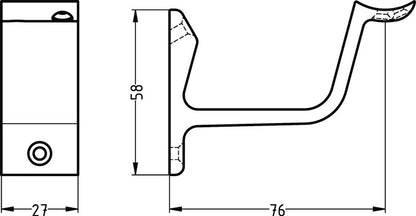 HERMETA support de main courante 3552 aluminium anodisé argent (3000283344)