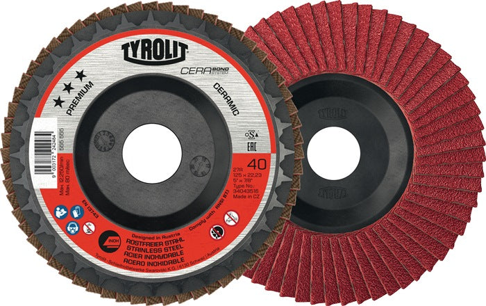 Disque dentelé TYROLIT CERABOND Ø 125 mm grain 40 plat (4000845246)