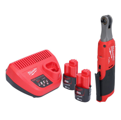 Cliquet à batterie Milwaukee M12 FHIR14-202 12 V 47 Nm 1/4" brushless + 2x batterie 2,0 Ah + chargeur