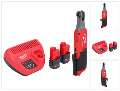 Cliquet à batterie Milwaukee M12 FHIR14-252 12 V 47 Nm 1/4" brushless + 2x batterie 2,5 Ah + chargeur