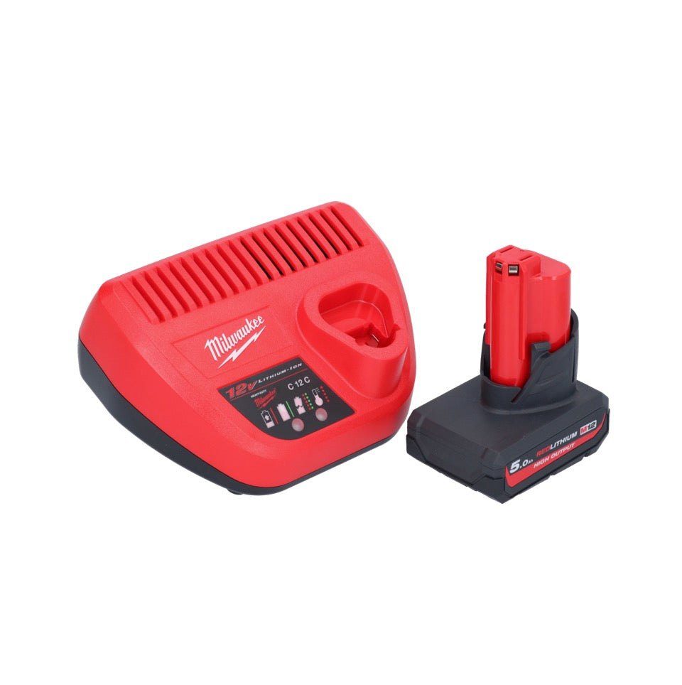 Cliquet à batterie Milwaukee M12 FHIR14-501 12 V 47 Nm 1/4" brushless + 1x batterie 5,0 Ah + chargeur