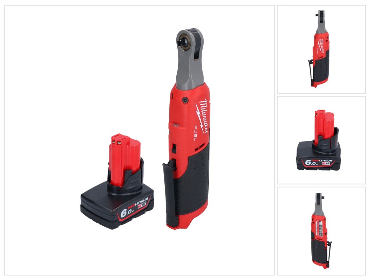 Cliquet à batterie Milwaukee M12 FHIR14-601 12 V 47 Nm 1/4" brushless + 1x batterie 6,0 Ah - sans chargeur