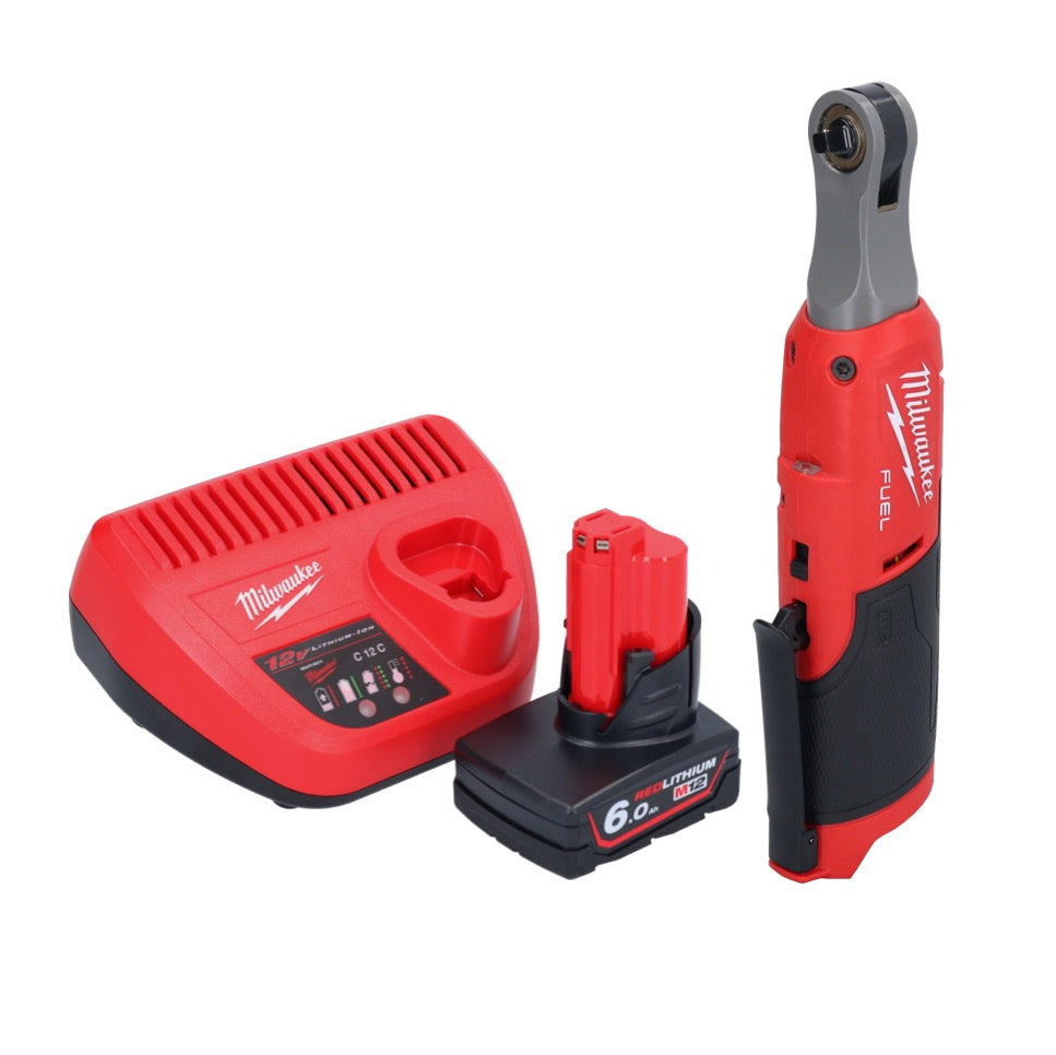 Cliquet à batterie Milwaukee M12 FHIR14-601 12 V 47 Nm 1/4" brushless + 1x batterie 6,0 Ah + chargeur