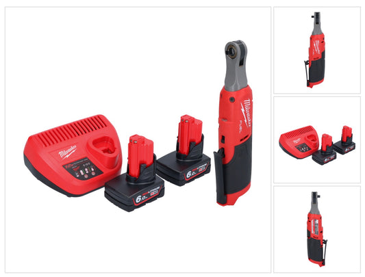 Cliquet à batterie Milwaukee M12 FHIR14-602 12 V 47 Nm 1/4" brushless + 2x batterie 6,0 Ah + chargeur