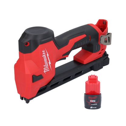 Agrafeuse sur batterie Milwaukee M12 BCST-201 12 V 19 x 25,4 mm + 1x batterie 2,0 Ah - sans chargeur