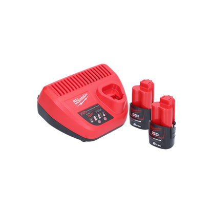 Agrafeuse sur batterie Milwaukee M12 BCST-202 12 V 19 x 25,4 mm + 2x batteries 2,0 Ah + chargeur