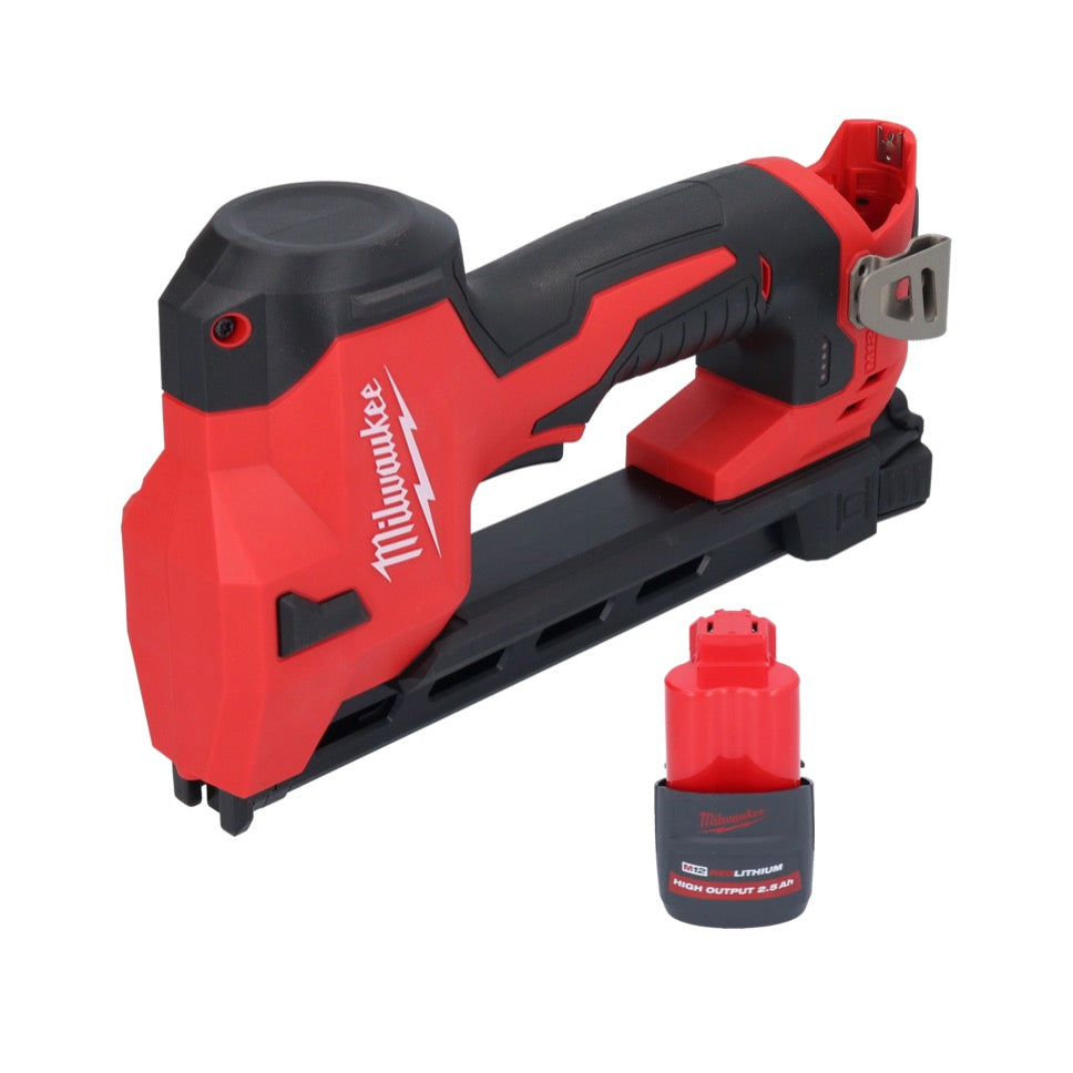 Agrafeuse sur batterie Milwaukee M12 BCST-251 12 V 19 x 25,4 mm + 1x batterie 2,5 Ah - sans chargeur