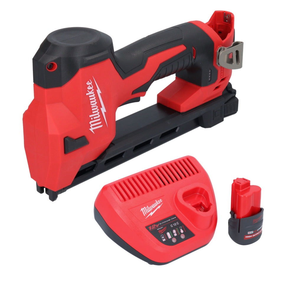 Agrafeuse sur batterie Milwaukee M12 BCST-251 12 V 19 x 25,4 mm + 1x batterie 2,5 Ah + chargeur