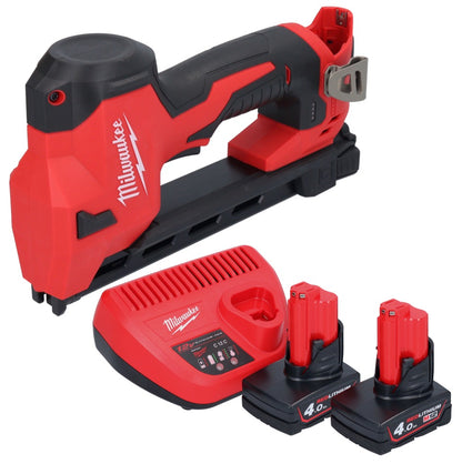 Milwaukee M12 BCST-402 Akku Tacker 12 V 19 x 25,4 mm + 2x Akku 4,0 Ah + Ladegerät