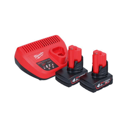 Agrafeuse à batterie Milwaukee M12 BCST-402 12 V 19 x 25,4 mm + 2x batteries 4,0 Ah + chargeur