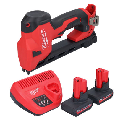 Agrafeuse sur batterie Milwaukee M12 BCST-502 12 V 19 x 25,4 mm + 2x batteries 5,0 Ah + chargeur