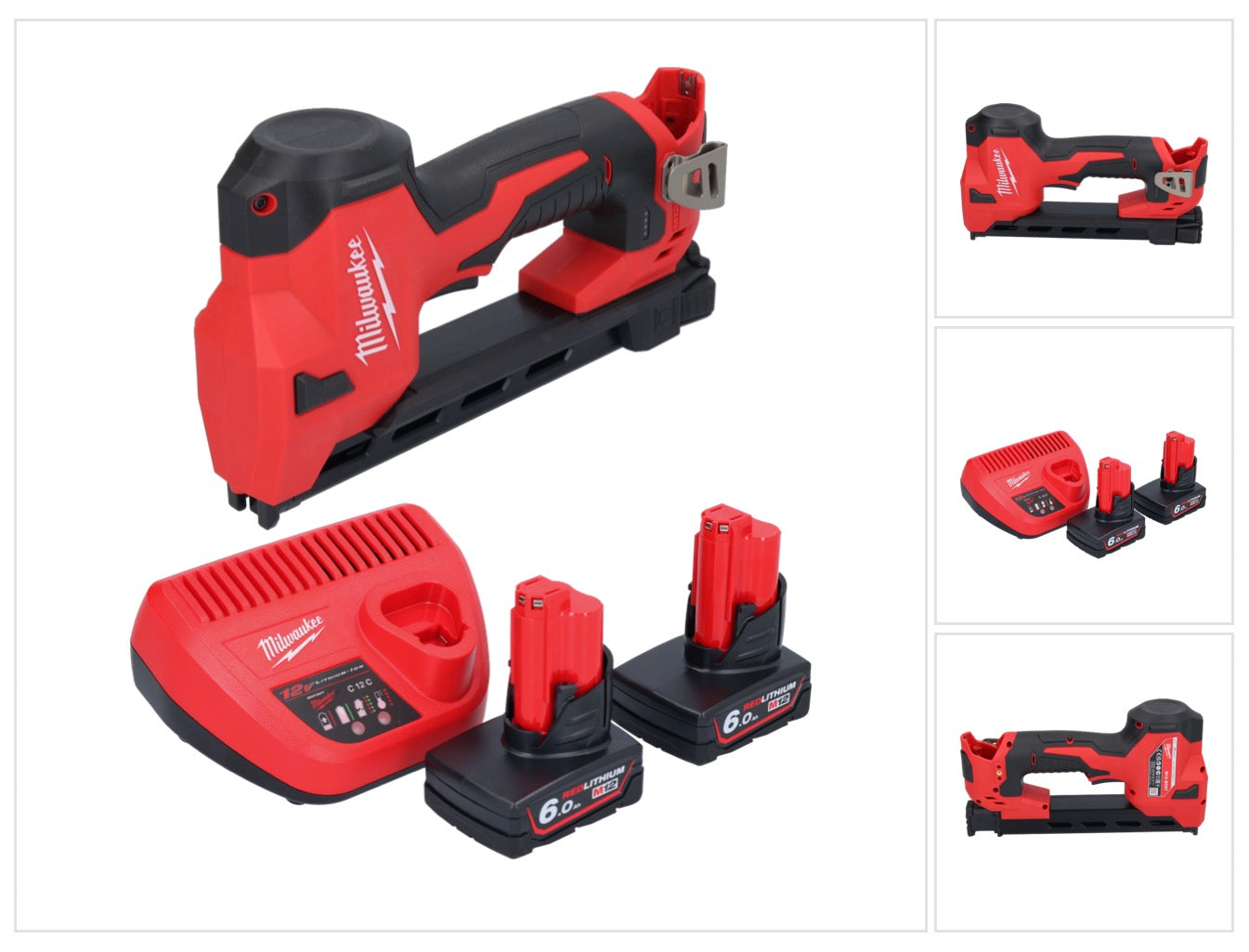 Agrafeuse sur batterie Milwaukee M12 BCST-602 12 V 19 x 25,4 mm + 2x batteries 6,0 Ah + chargeur