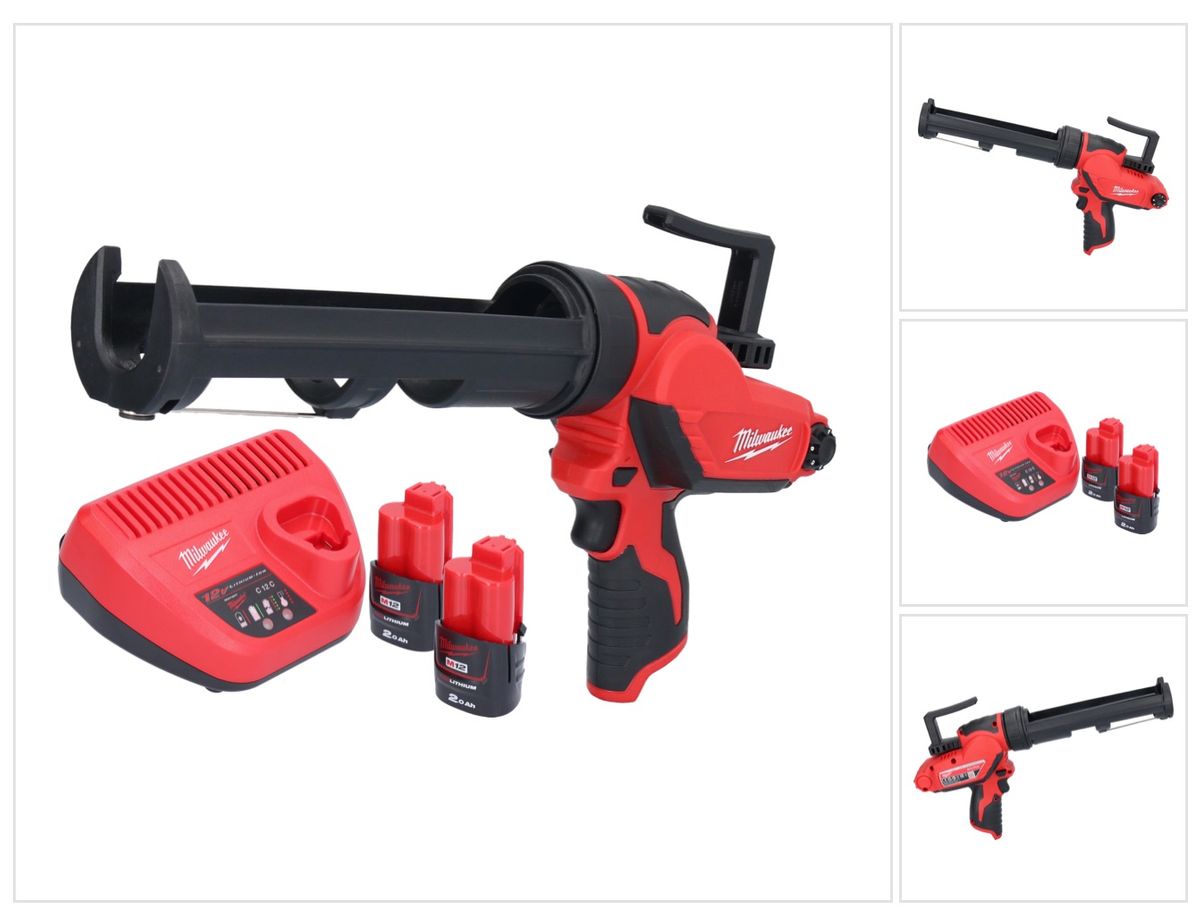 Pistolet à cartouche à batterie Milwaukee M12 PCG/310-202 12 V 310 ml + 2x batteries 2,0 Ah + chargeur