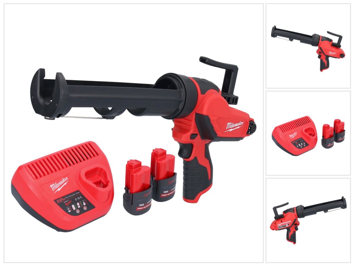 Pistolet à cartouche à batterie Milwaukee M12 PCG/310-252 12 V 310 ml + 2x batteries 2,5 Ah + chargeur