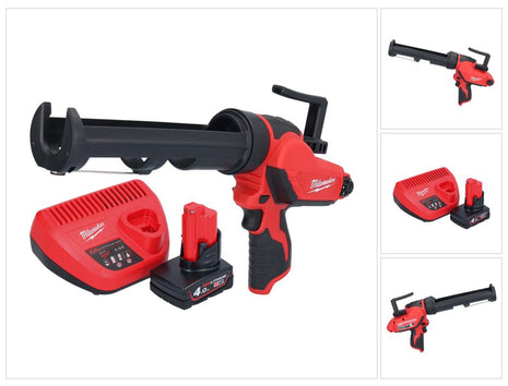 Pistolet à cartouche à batterie Milwaukee M12 PCG/310-401 12 V 310 ml + 1x batterie 4,0 Ah + chargeur