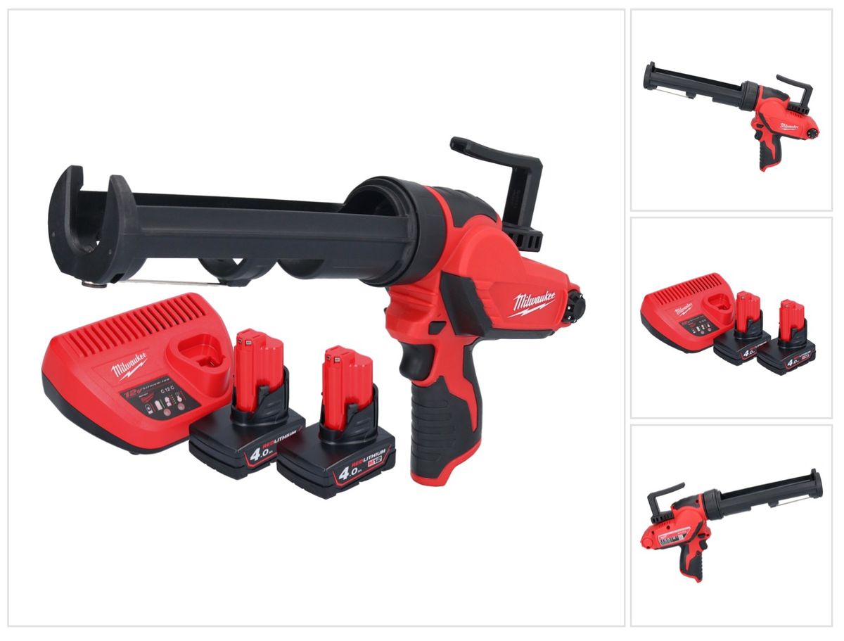 Pistolet à cartouche à batterie Milwaukee M12 PCG/310-402 12 V 310 ml + 2x batteries 4,0 Ah + chargeur