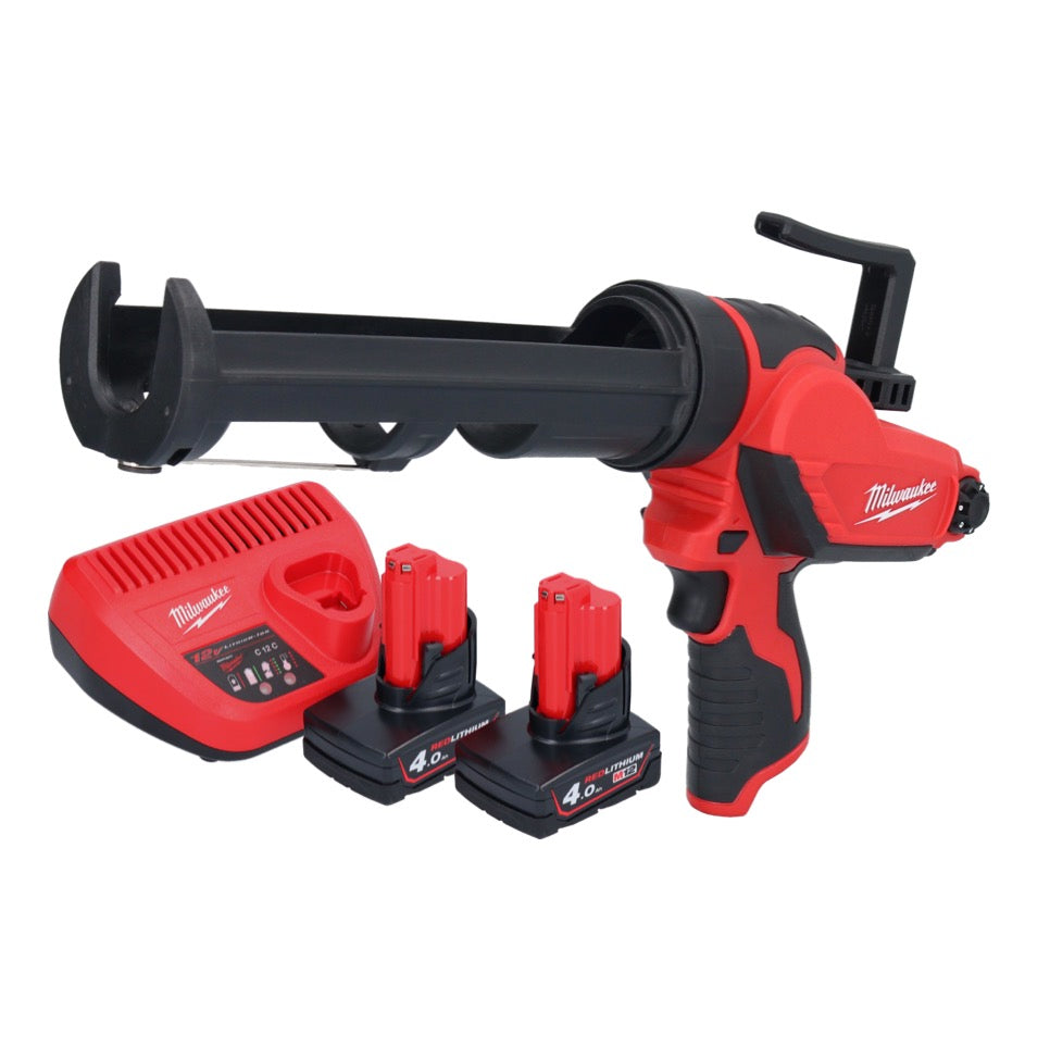 Milwaukee M12 PCG/310-402 Akku Kartuschenpresse 12 V 310 ml + 2x Akku 4,0 Ah + Ladegerät