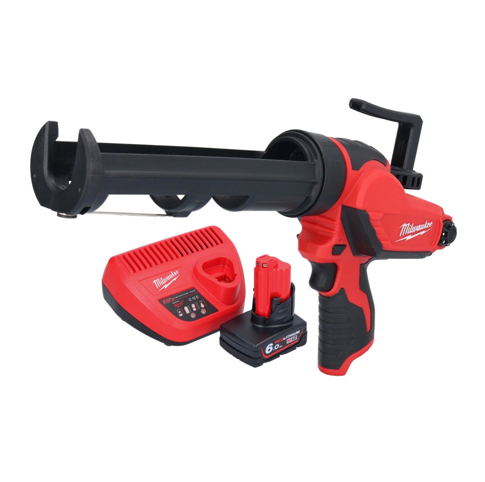 Pistolet à cartouche à batterie Milwaukee M12 PCG/310-601 12 V 310 ml + 1x batterie 6,0 Ah + chargeur