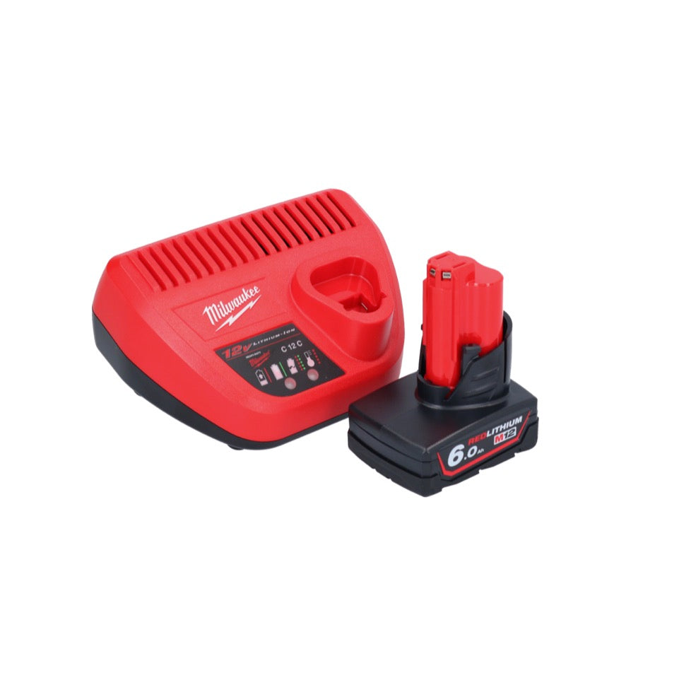 Pistolet à cartouche à batterie Milwaukee M12 PCG/310-601 12 V 310 ml + 1x batterie 6,0 Ah + chargeur