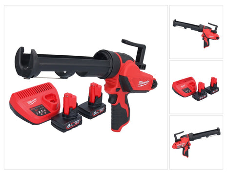 Pistolet à cartouche à batterie Milwaukee M12 PCG/310-602 12 V 310 ml + 2x batteries 6,0 Ah + chargeur