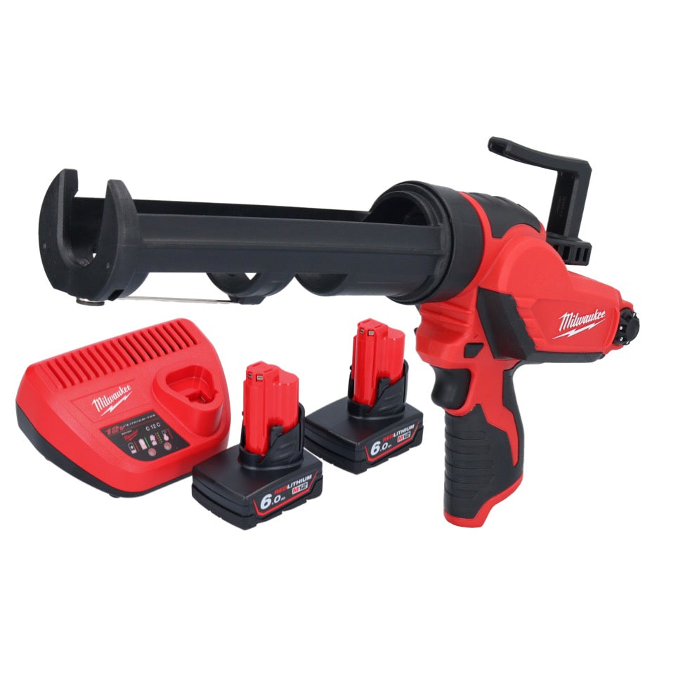 Pistolet à cartouche à batterie Milwaukee M12 PCG/310-602 12 V 310 ml + 2x batteries 6,0 Ah + chargeur