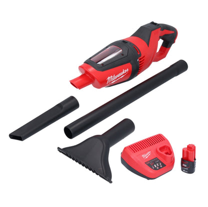 Milwaukee M12 HV-201 Akku Staubsauger 12 V + 1x Akku 2,0 Ah + Ladegerät