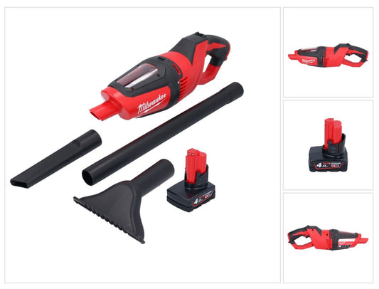 Aspirateur à batterie Milwaukee M12 HV-401 12 V + 1x batterie 4,0 Ah - sans chargeur